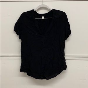 Black v-neck blouse